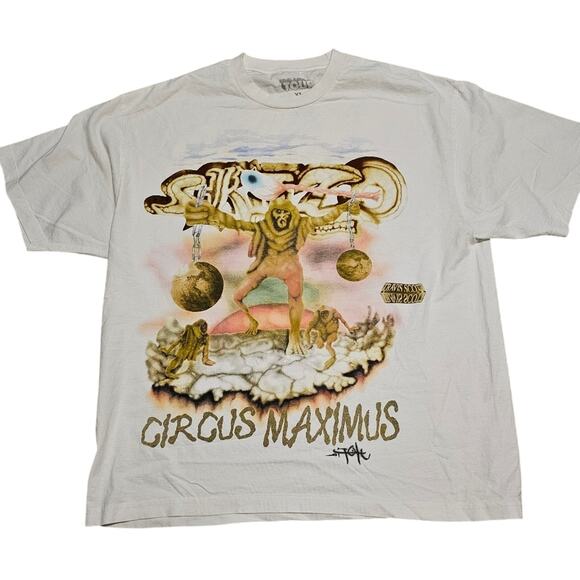 NWOT Travis Scott Utopia Skitzo Circus Maximus Tour White Tee XL - Picture 1 of 3